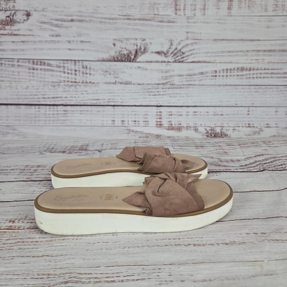 Seychelles Taupe Suede Knotted Slide Sandals - Picture 4 of 8